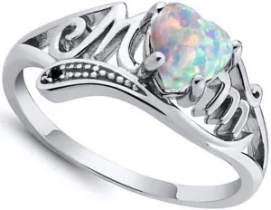 Exquisite Jewelry Ring Love Rings Love Heart Cubic Zirconia Inlaid Mom Letter Finger Ring Mothers Day Jewelry Gift Wedding Band Best Gifts for Love with Valentine's Day (Multicolor, US 8)