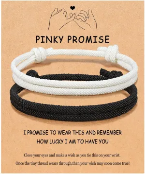 Exquisite Matching Bracelets Personalized 2pcs Black White Handwoven Couple Bracelet Lightweight Adjustable Rope Friendship Wristbands Birthday White D