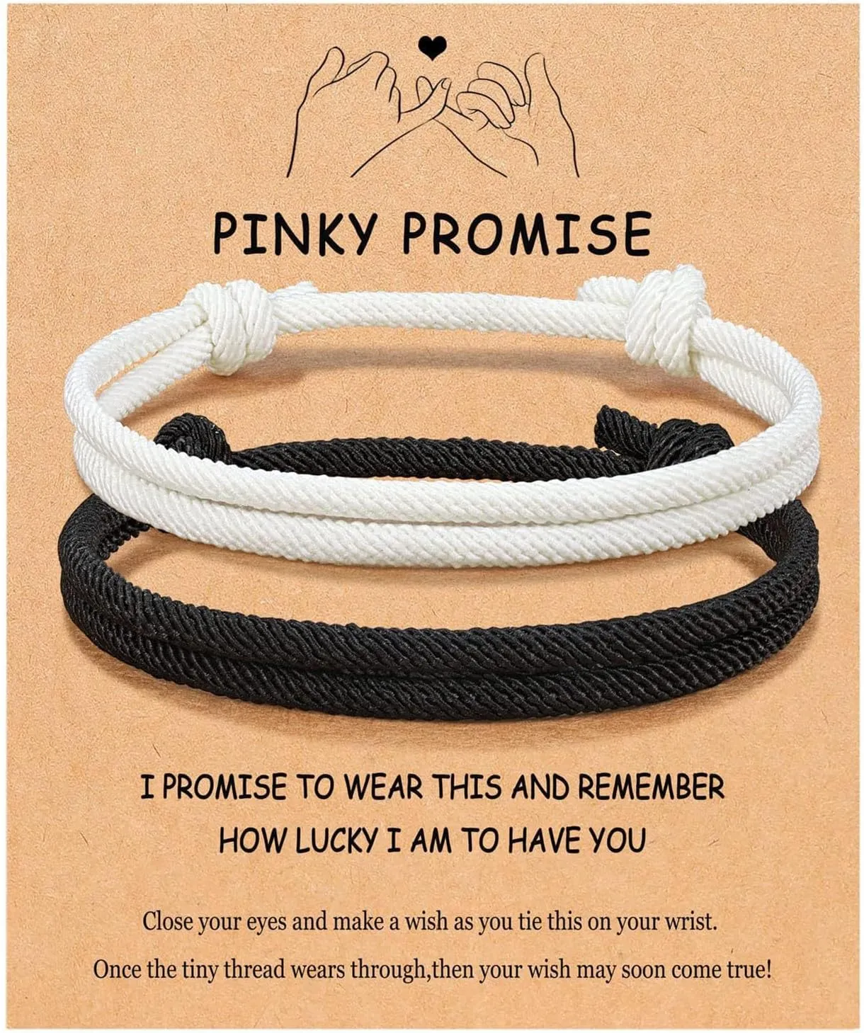 Exquisite Matching Bracelets Personalized 2pcs Black White Handwoven Couple Bracelet Lightweight Adjustable Rope Friendship Wristbands Birthday White D