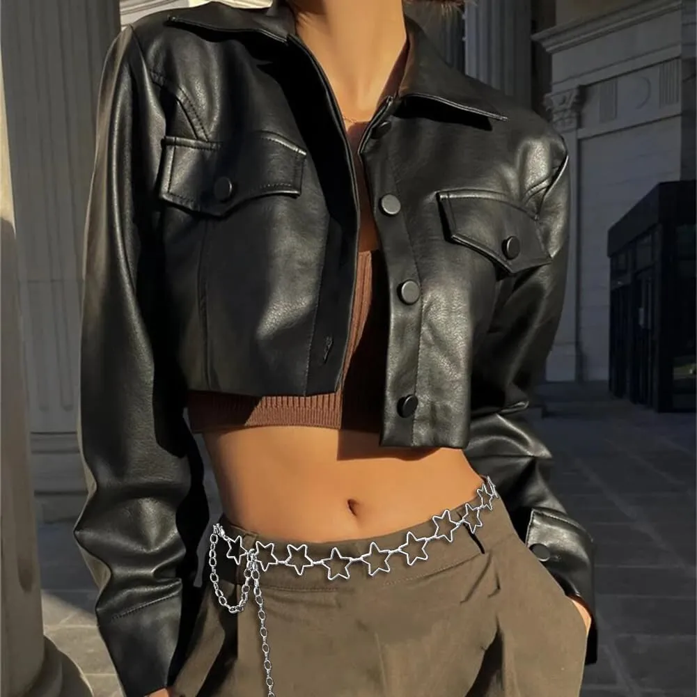 Eyraevor Women Star Waist Chain Belt Gold Silver Chain Belt Body Chains Jewelry for Dress Waist Belt Belly Belt