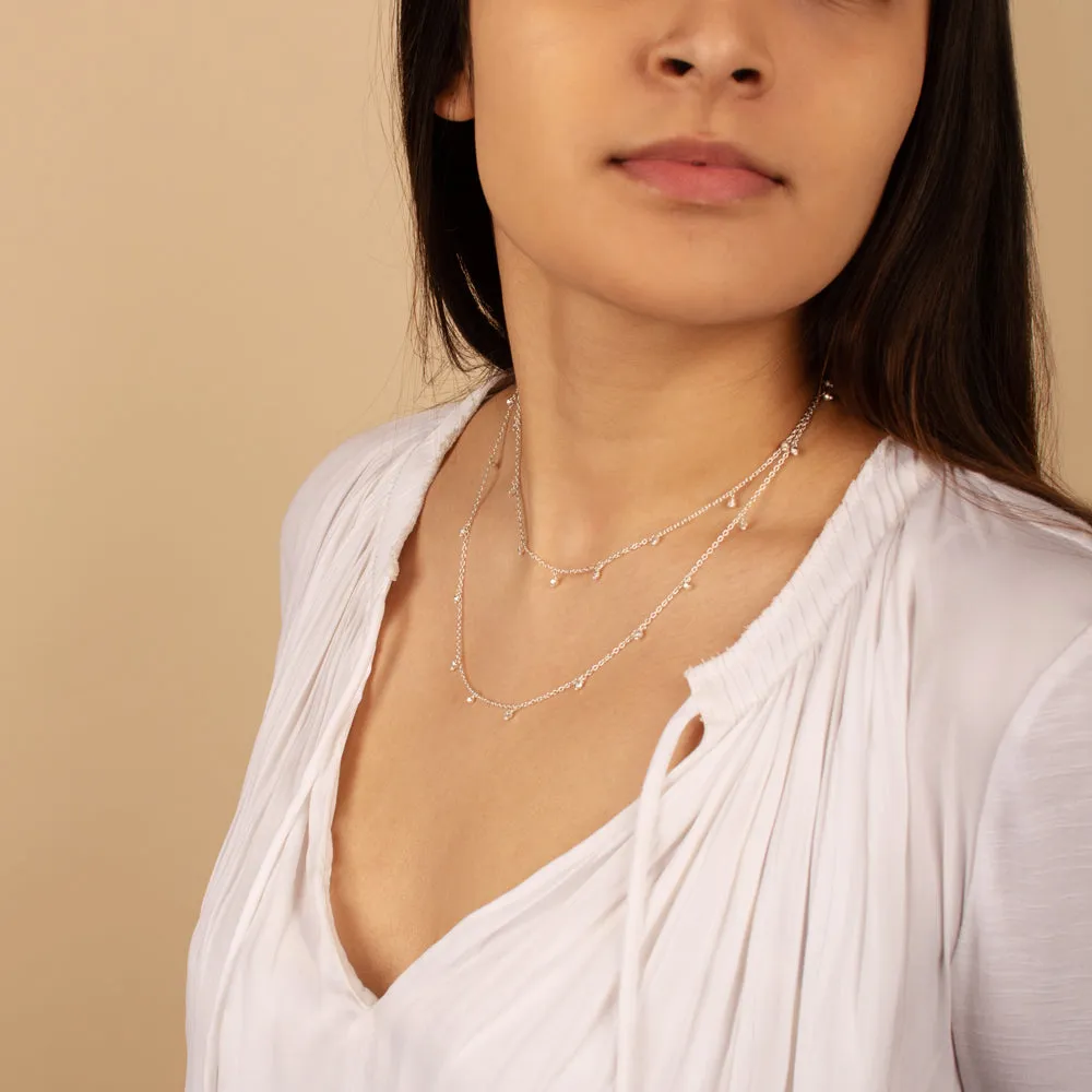 Falling Stars Necklace in All Silver