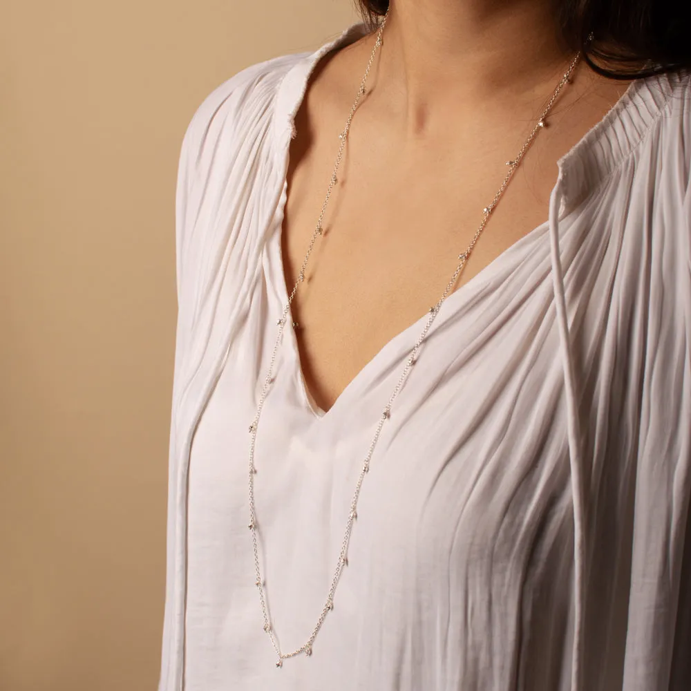 Falling Stars Necklace in All Silver