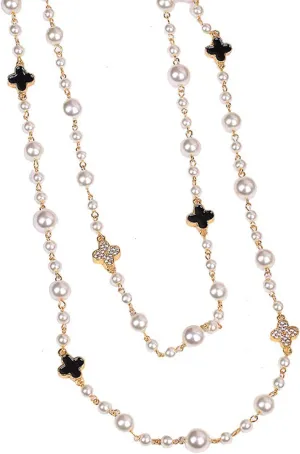 Fashion Designer Imitation Pearl Necklace White layered Long Pearl Necklaces for Women Vintage Jewelry for Party