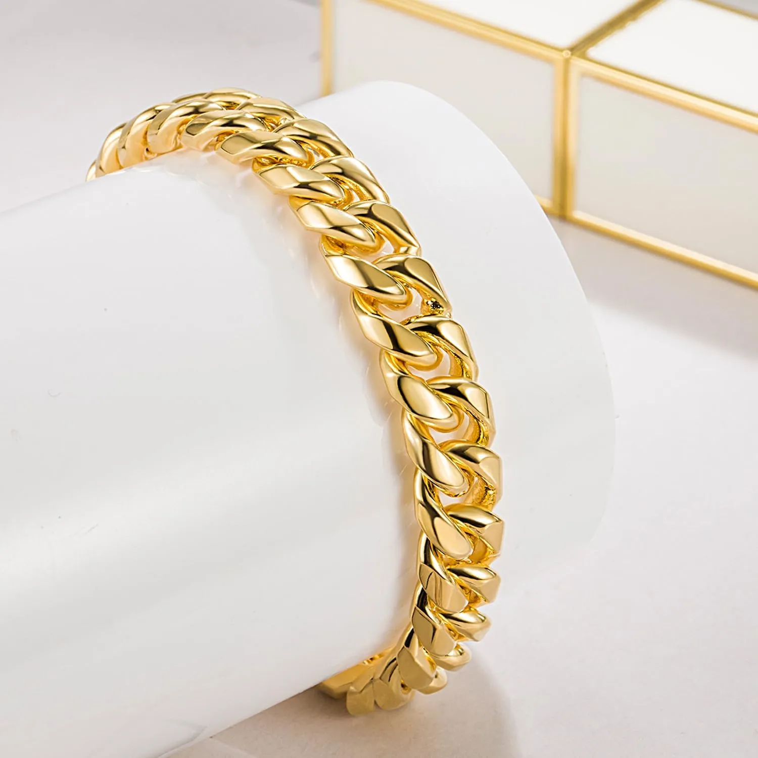 Fashion Men 925 Sterling Silver Bracelet-Original Silver Classic 10MM Cuban Chain 7 "7.5" 8 "8.5" 9 "9.5" 10" Fine Jewelry Gift