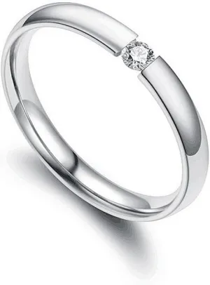 Fashion open couple ring micro-inset zircon ring Simple Korean stainless steel inset diamond ring couple ring
