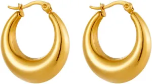 Fashionable Gold Hoop Earrings for Women - Hypoallergenic Hoop earrings Trendy Gold Earrings for women Perfect Gold Hoops Earrings Birthday Gift Idea