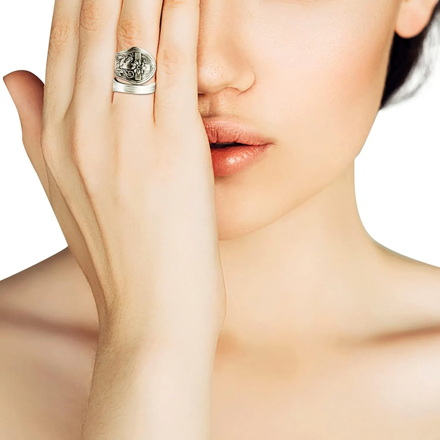 Febecool Floral Vintage Vintage Boho Promise Ring Jewelry Birthday Gifts for Women