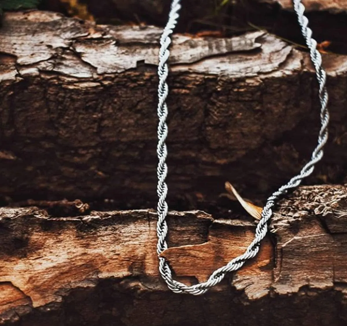 FEEL STYLE Stainless Steel Chain 925 Silver Rope Chains 3-5mm Twist Rope Necklace 14-30 Inch