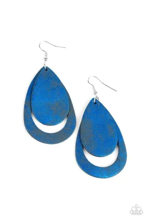 Fiery Firework Blue Earrings - Paparazzi Accessories