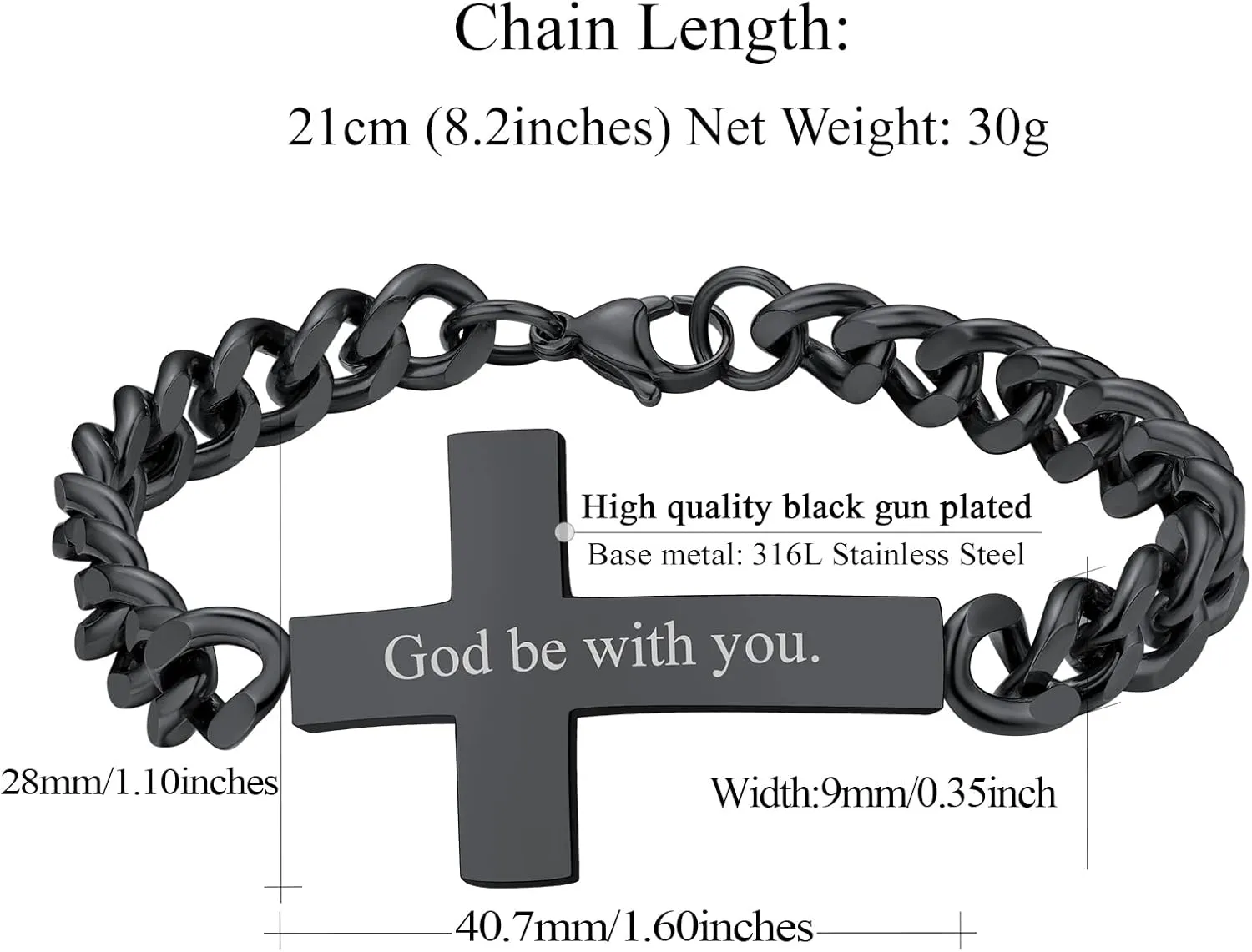 FindChic Customized Name Bar ID Bracelets for Men Women 18K Gold Plated/Stainless Steel/Black 7MM/10MM/15MM Width 7.5'' 8.3'' Bangles, with Jewelry Box
