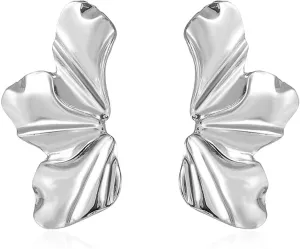 Flower Earrings for Women,Sparkling Large Floral Earrings Geometric Exaggerated Statement Stud Earrings Birthday Jewelry Gift for Women