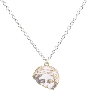 FORUBUS Abstract Half Human Face Pendant Necklace, Funky Style Plaster Statue Face Charm Necklace for Women Men Hippie Stylish Streetwear Jewelry