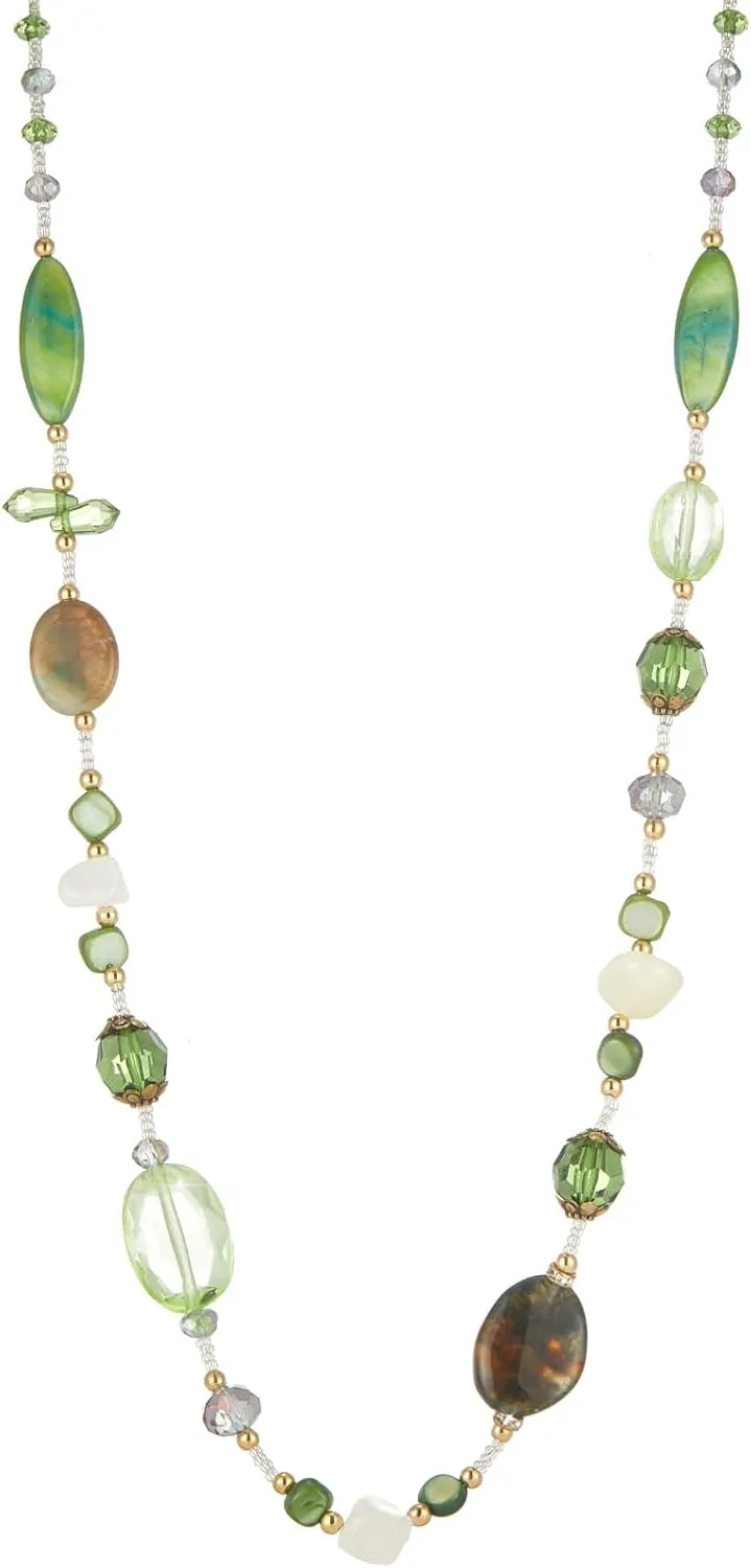 FULU AUTUMN Long Necklaces for Women Trendy Long Chunky Beaded Necklace Boho Fashion Costume Jewelry Mothers Day Gifts for Her