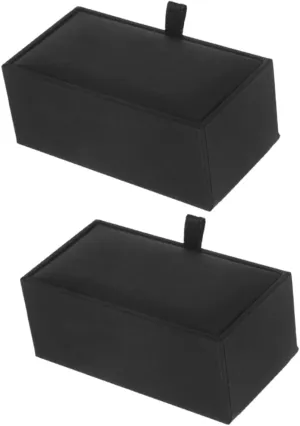 Garneck Pu Leather Cufflinks Organizer Box Men's Women's Jewelry Storage Case Compact Display Box