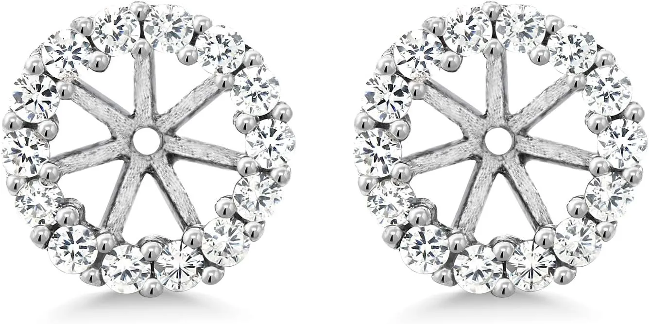 Gem Stone King 925 Sterling Silver Earring Jackets for 5MM Round Studs For Women