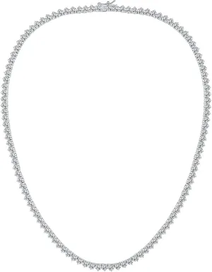 Gemsme 4mm Tennis Necklaces for Women - 3 Prong 18K White Gold Plated Round Cubic Zirconia Classic diamond Tennis Chain, Tennis Necklace for Women and Men, Size 16/18/20/22/24 inch