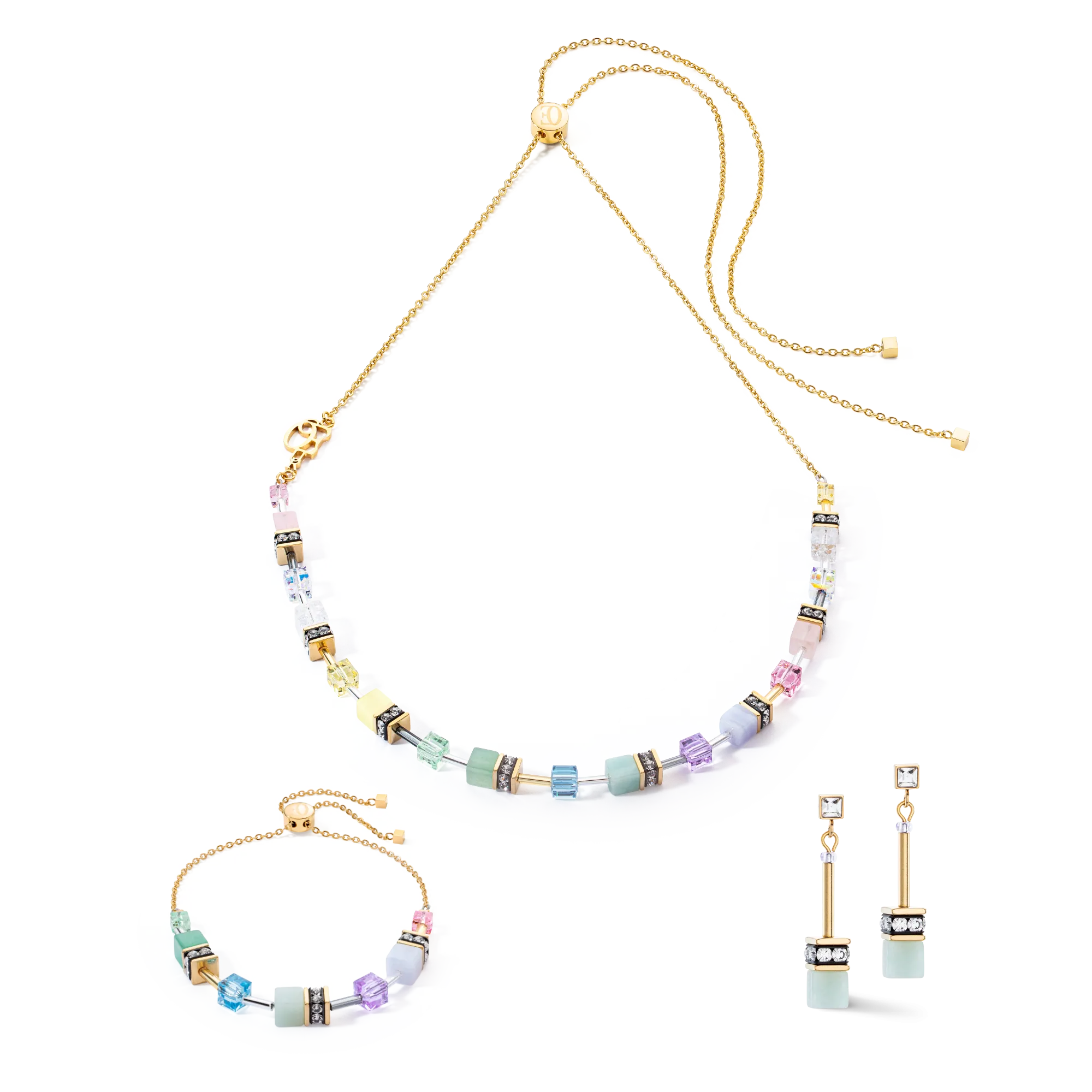GeoCUBE® Iconic Nature Chain earrings pastel