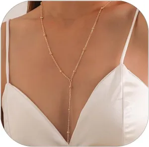 Geometric Sphere Necklace for Women Chunky Choker Necklace Chains Geometric Sphere Long Necklace Jewelry