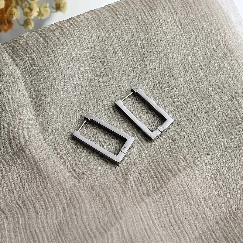 Geometric Women Rectangular Gold Color Metal 2024 New Trendy Gifts Square Earring