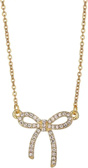 GIGB PBDK Silver Bow Necklaces for Women,Sparkly Rhinestone Bow Pendant Choker Necklace,Charm Gold Crystal Coquette Necklace,Cute Party Bow Jewelry Gifts