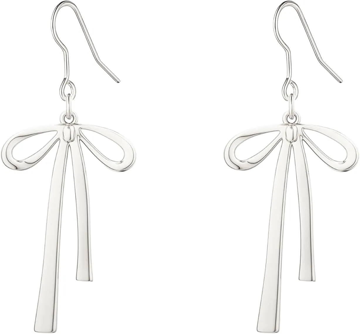 Gold Bow Earrings for Women Trendy, Cute Bow Stud Earring 14k Gold Plated Dainty Ribbon Pearl Bow Drop Dangle Earrings Hypoallergenic Gold Earrings Sparkly Christmas Earrings for Women Jewelry Gift