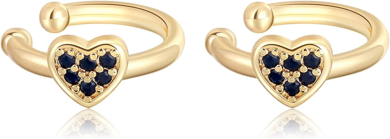 Gold Ear Cuff Earrings for Women 18K Gold Plated No Piercing Cubic Zirconia Sparkling Round Huggie Clip On Cartilage Ear Cuffs