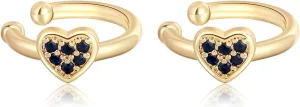 Gold Ear Cuff Earrings for Women 18K Gold Plated No Piercing Cubic Zirconia Sparkling Round Huggie Clip On Cartilage Ear Cuffs