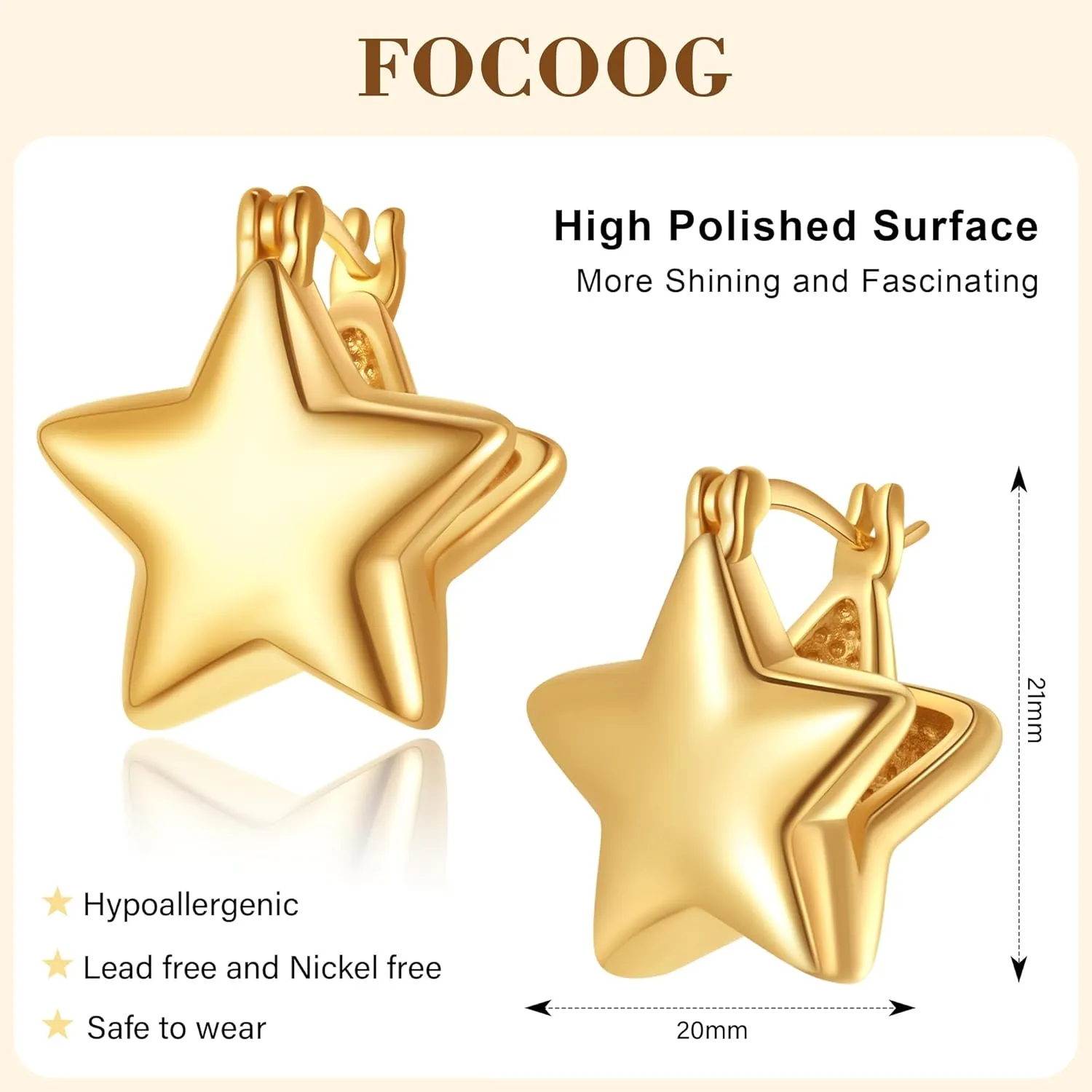 Gold Earrings for Women, 14K Gold Plated Lightweight Hypoallergenic Earrings for Women Trendy Fashion Jewelry Women's Gifts