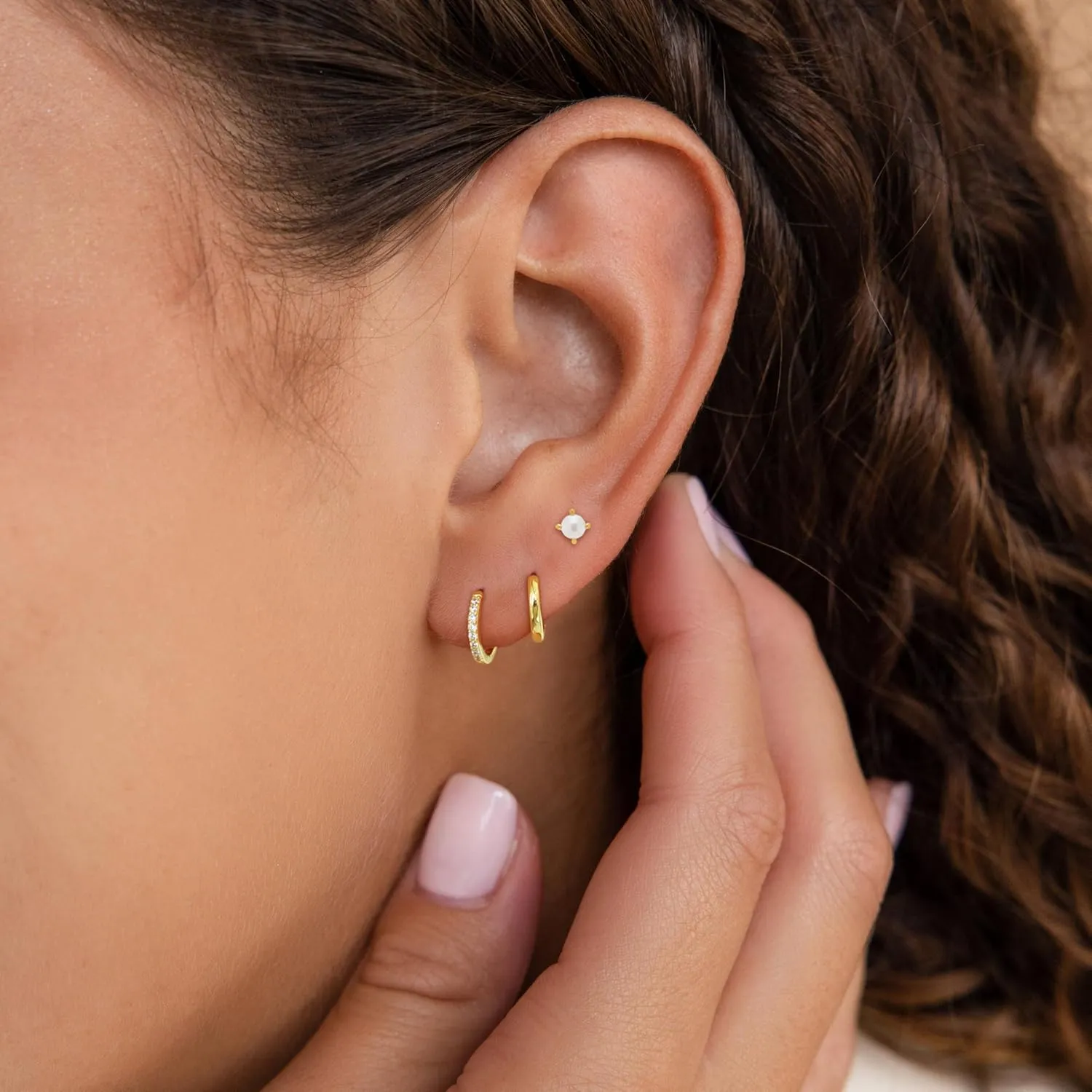 Gold Earrings for Women Trendy, Simple Dainty 14K Gold Plated Paperclip Square Chain Link Dangle Hoops Earrings Pin Stud Huggie Earrings Lightweight Hypoallergenic Minimalist Aesthetic Gold Jewelry for Christmas Gifts