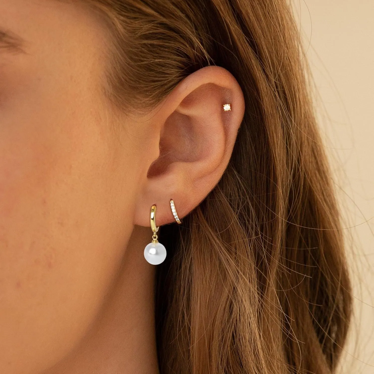 Gold Earrings for Women Trendy, Simple Dainty 14K Gold Plated Paperclip Square Chain Link Dangle Hoops Earrings Pin Stud Huggie Earrings Lightweight Hypoallergenic Minimalist Aesthetic Gold Jewelry for Christmas Gifts
