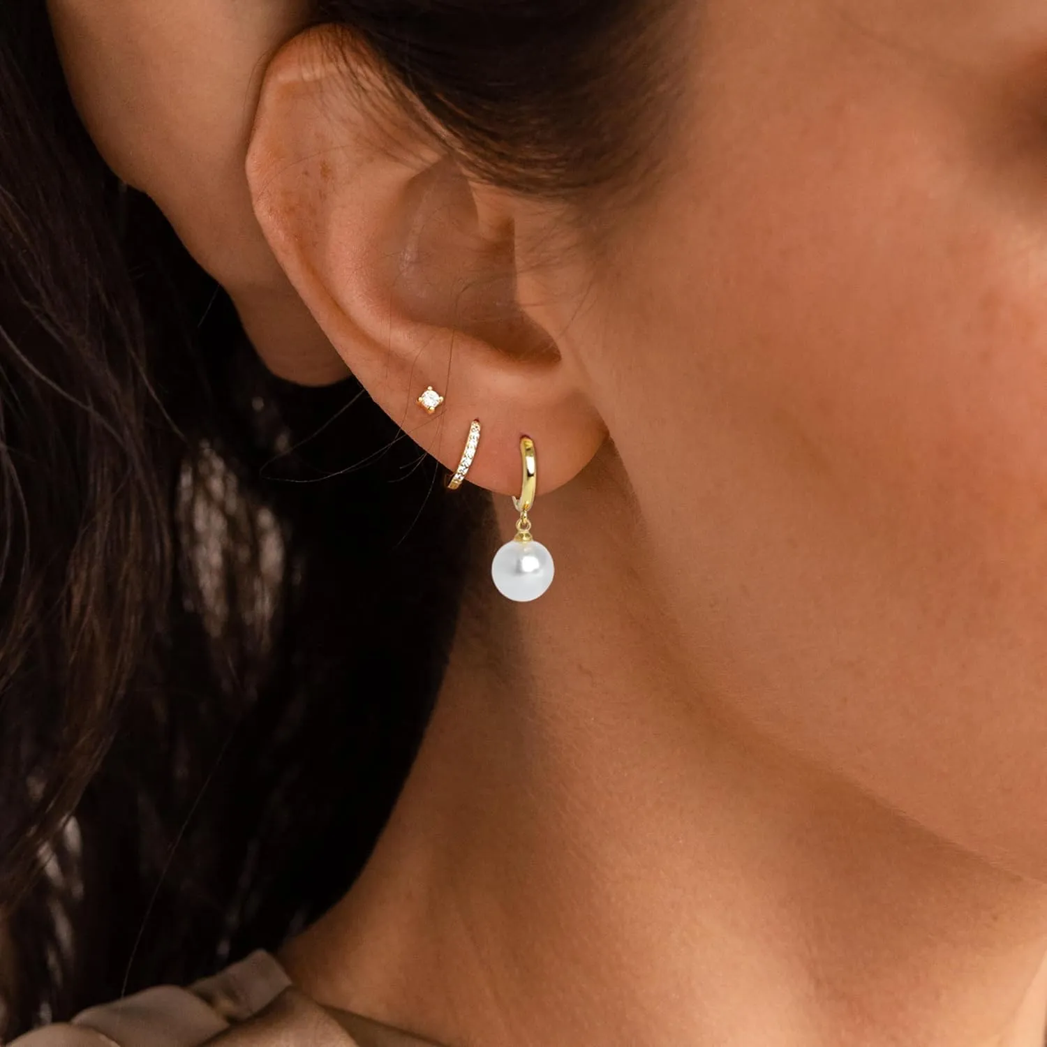 Gold Earrings for Women Trendy, Simple Dainty 14K Gold Plated Paperclip Square Chain Link Dangle Hoops Earrings Pin Stud Huggie Earrings Lightweight Hypoallergenic Minimalist Aesthetic Gold Jewelry for Christmas Gifts