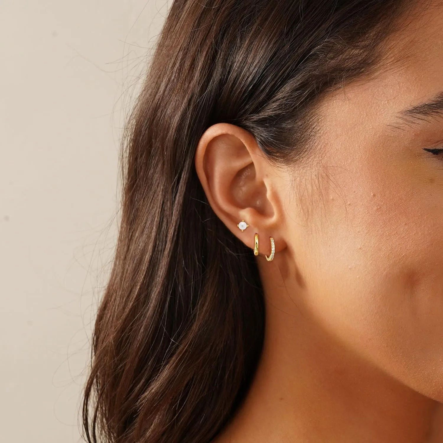 Gold Earrings for Women Trendy, Simple Dainty 14K Gold Plated Paperclip Square Chain Link Dangle Hoops Earrings Pin Stud Huggie Earrings Lightweight Hypoallergenic Minimalist Aesthetic Gold Jewelry for Christmas Gifts