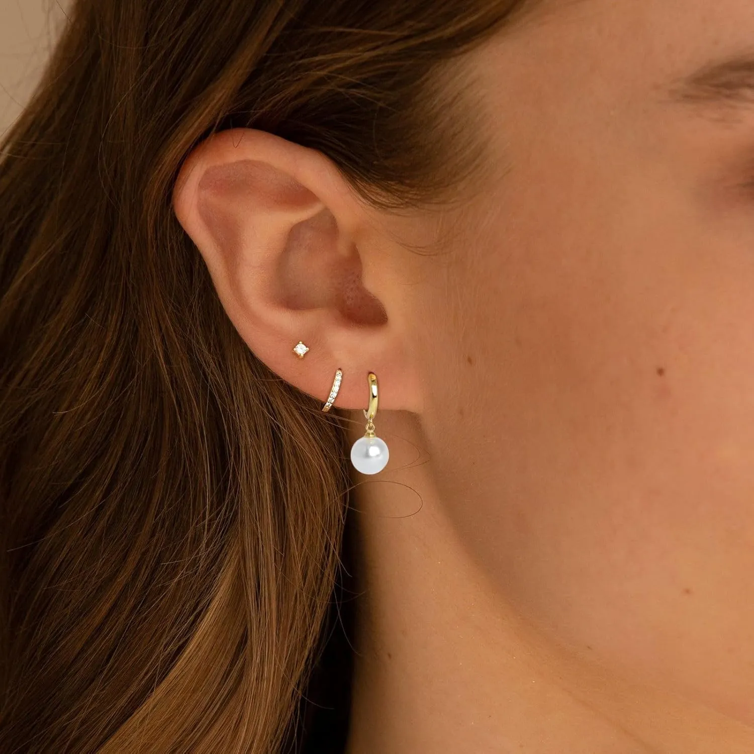 Gold Earrings for Women Trendy, Simple Dainty 14K Gold Plated Paperclip Square Chain Link Dangle Hoops Earrings Pin Stud Huggie Earrings Lightweight Hypoallergenic Minimalist Aesthetic Gold Jewelry for Christmas Gifts