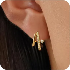 Gold Earrings for Women Trendy Zircon Earring Hypoallergenic Earrings Gold Hoops Non Tarnish Waterproof Drop Trendy Jewelry