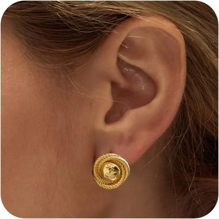 Gold Earrings for WomenChunky Gold Statement Earrings Dainty 14K Gold Plated Earrings Big Gold Chunky Vintage Earrings Hypoallergenic Gold Stus Earrings for Women Trendy Gold Jewelry