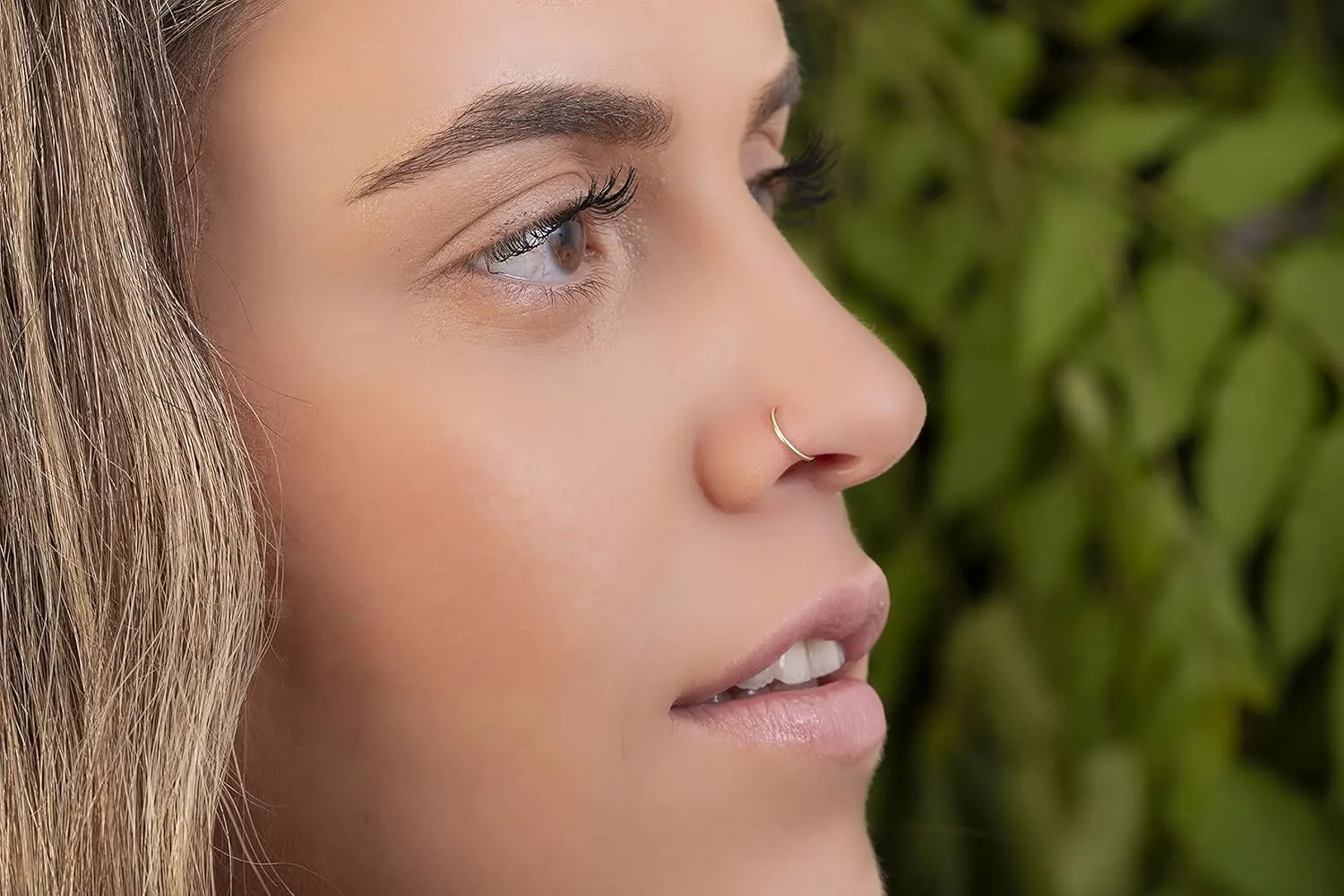 Gold Fake Nose Ring - Thin Tiny 22 Gauge 7mm Faux Nose Piercing Hoop - 14k Gold Filled Clip On Nose Rings For Women - Handmade Nose Cuff Jewelry - No Piercing Needed