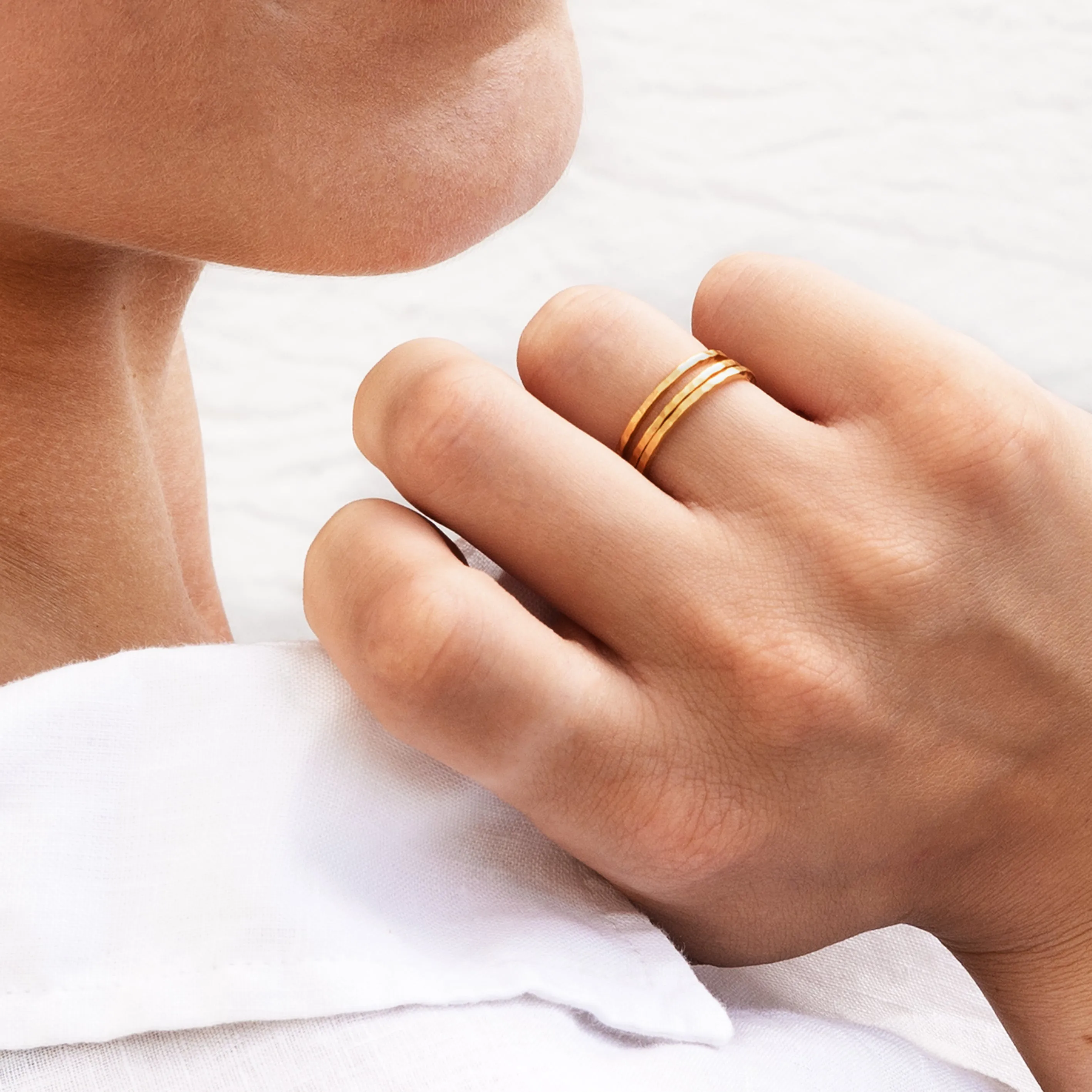 Gold Hammered Stacking Ring