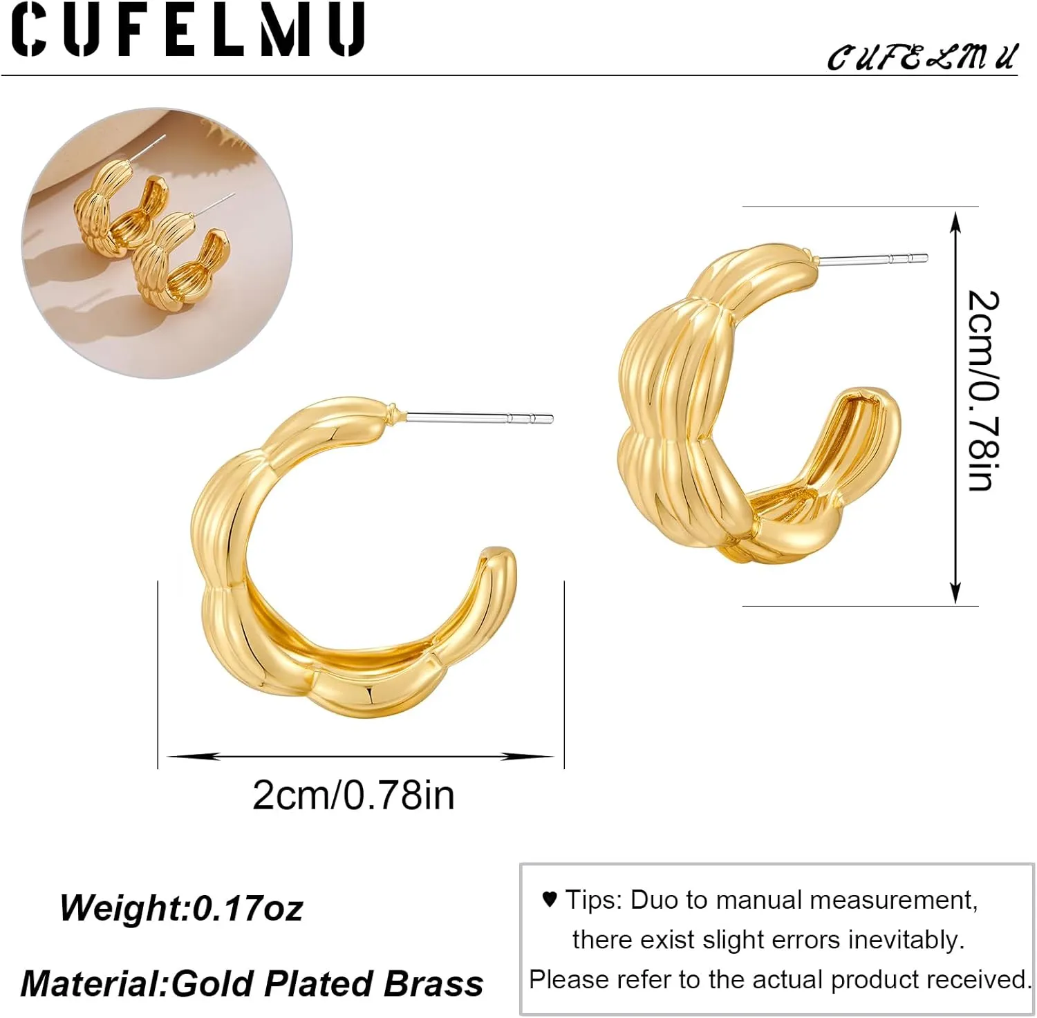 Gold Hoop Earrings for Women Huggie Hoop Earrings Trendy Jewelry