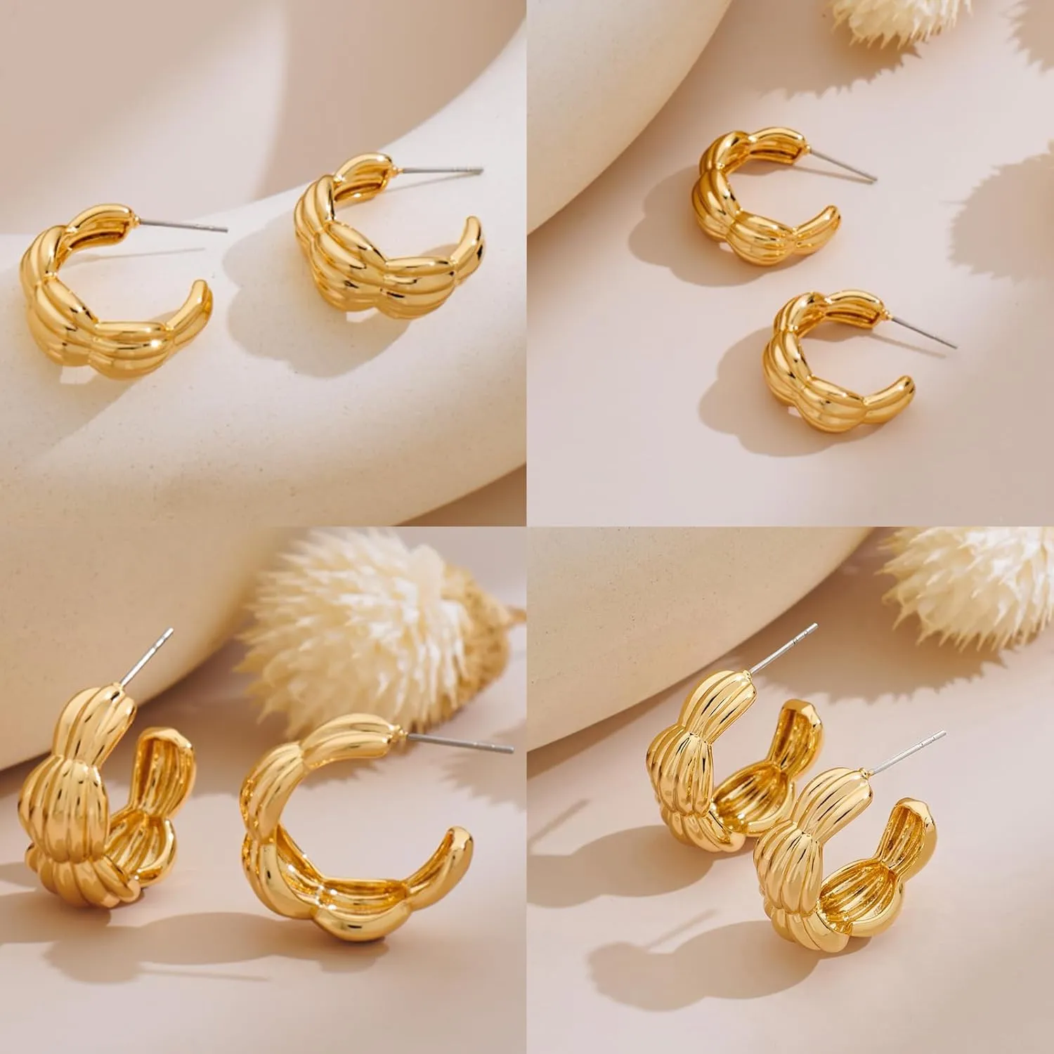 Gold Hoop Earrings for Women Huggie Hoop Earrings Trendy Jewelry
