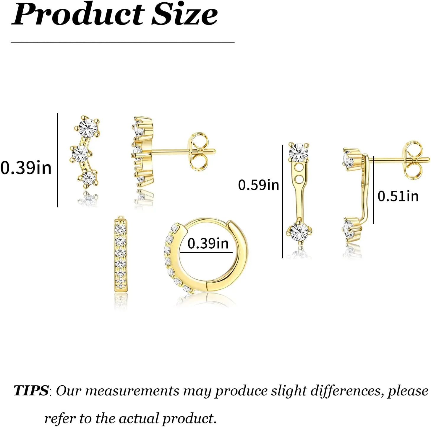 Gold Huggie Hoop Earrings for Women Birthstone Earrings Set for Multiple Piercing Dainty 14k Gold Plated Earrings Stacks Trendy Jewelry Gift Hypoallergenic