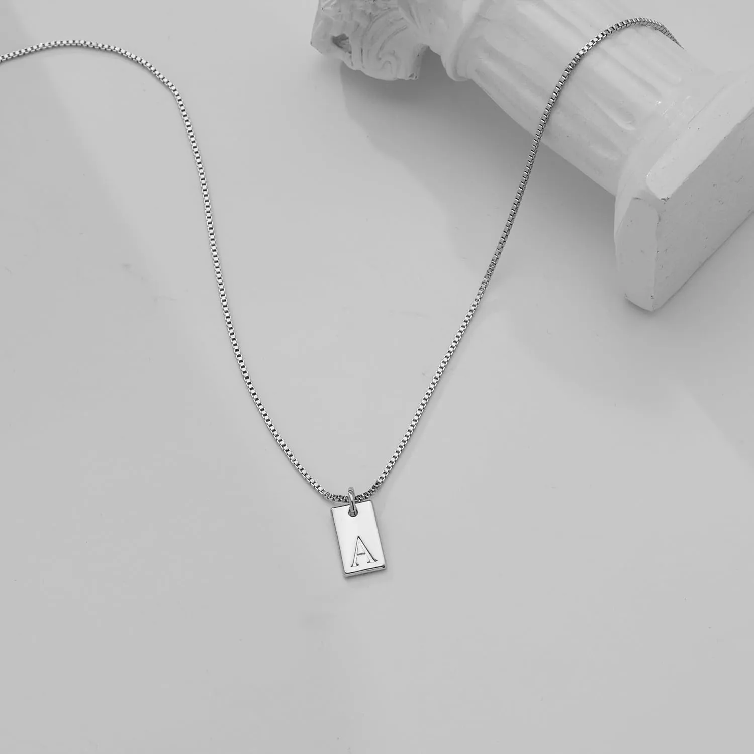 Gold Initial Necklaces for Women Non Tarnish, 14K Gold Plated Dainty Square Letter Pendant Charm Necklace Waterproof A-Z Trendy Thin Chain Name Personalized Jewelry Gifts