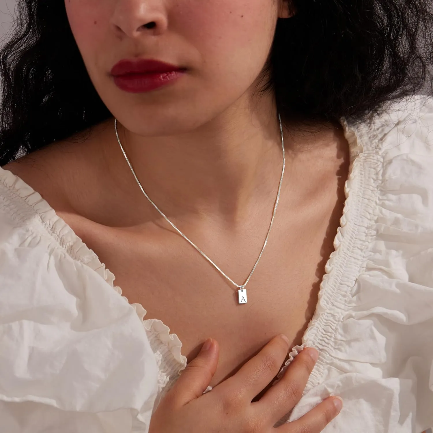 Gold Initial Necklaces for Women Non Tarnish, 14K Gold Plated Dainty Square Letter Pendant Charm Necklace Waterproof A-Z Trendy Thin Chain Name Personalized Jewelry Gifts
