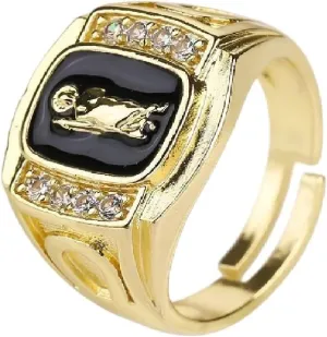 Gold Plated Classic Religious Character St. Jude Adjustable Ring Fashion For Man Woman Party Wedding Jewelry Gift Daily Wear