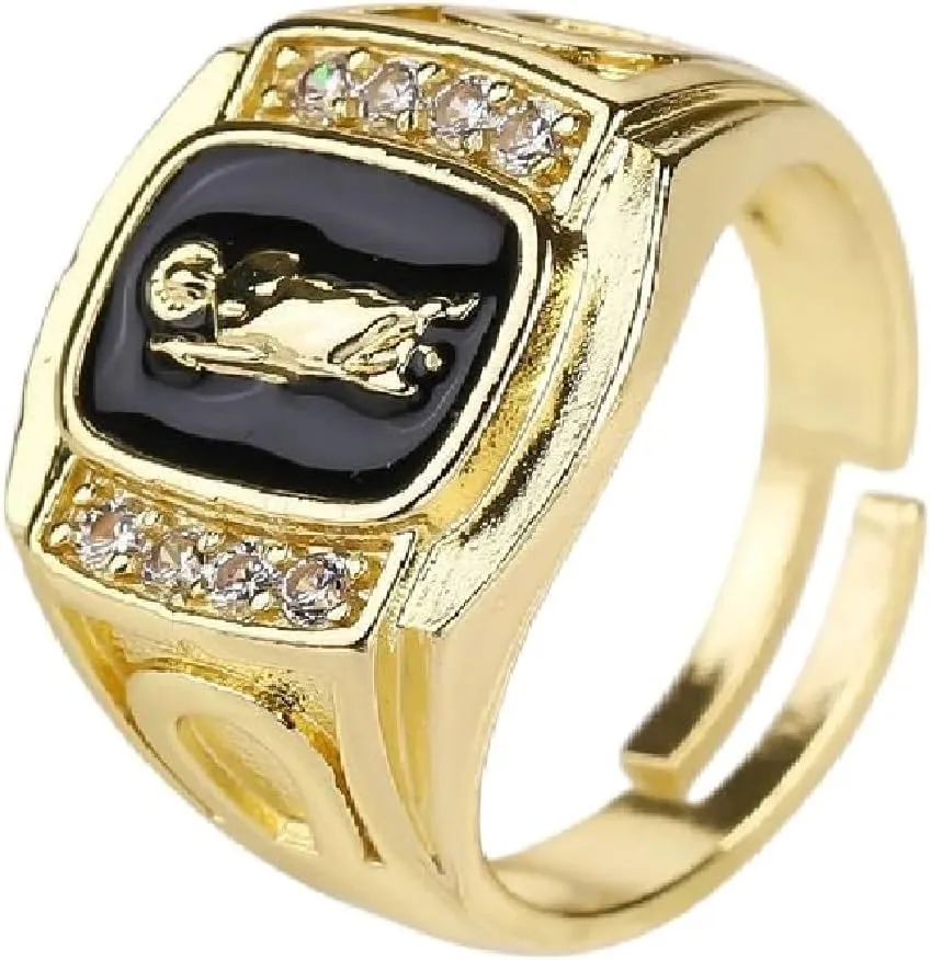 Gold Plated Classic Religious Character St. Jude Adjustable Ring Fashion For Man Woman Party Wedding Jewelry Gift Daily Wear