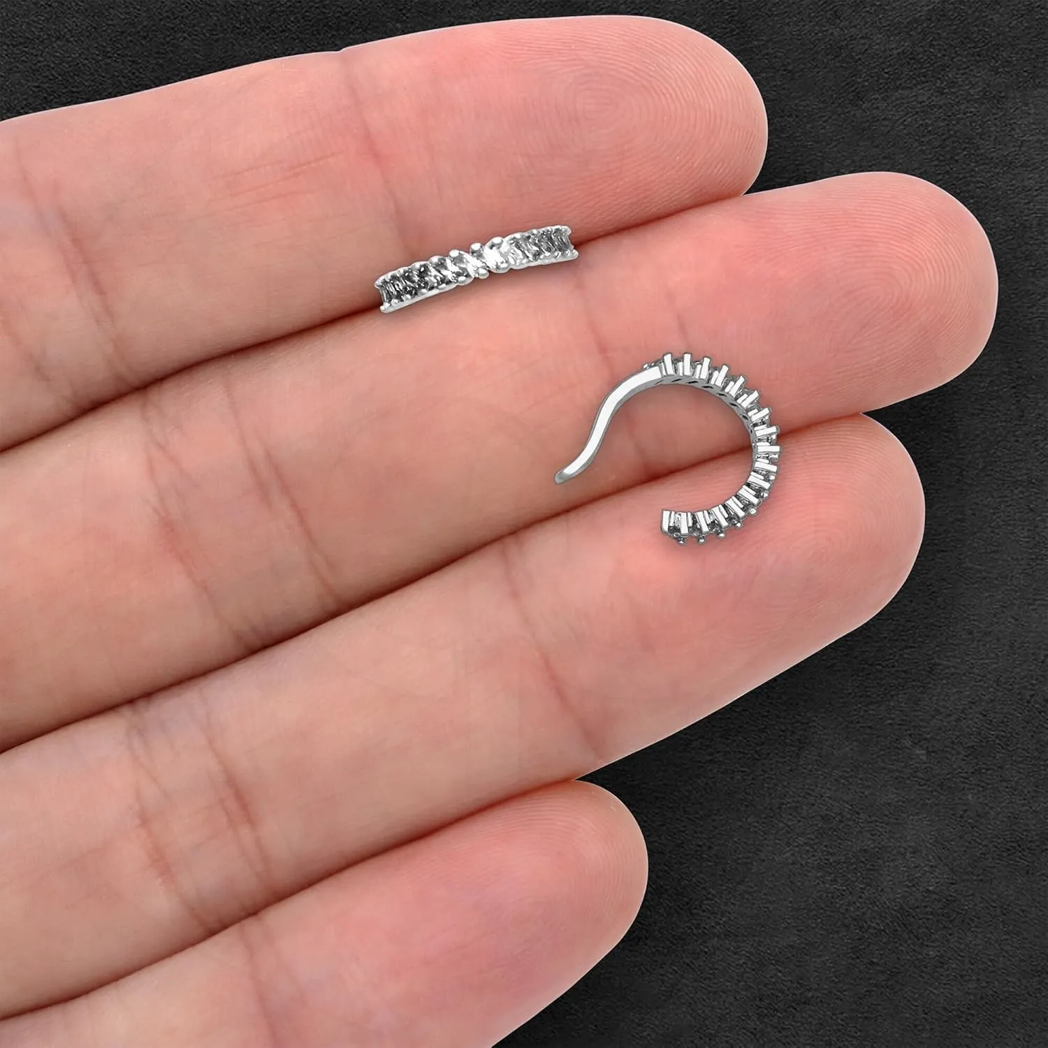 Gold Plated Ear Cuff in Modern Style with Zirconia, Cartilage Clip, Conch Cuff, Minimalist Hoop, Helix Jewelry, No Piercing Wrap