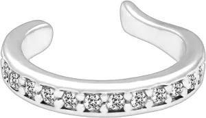 Gold Plated Ear Cuff in Modern Style with Zirconia, Helix Jacket, Cartilage Hoop, Wrap Around Cuff, Clip-On Jewelry, Conch Wrap
