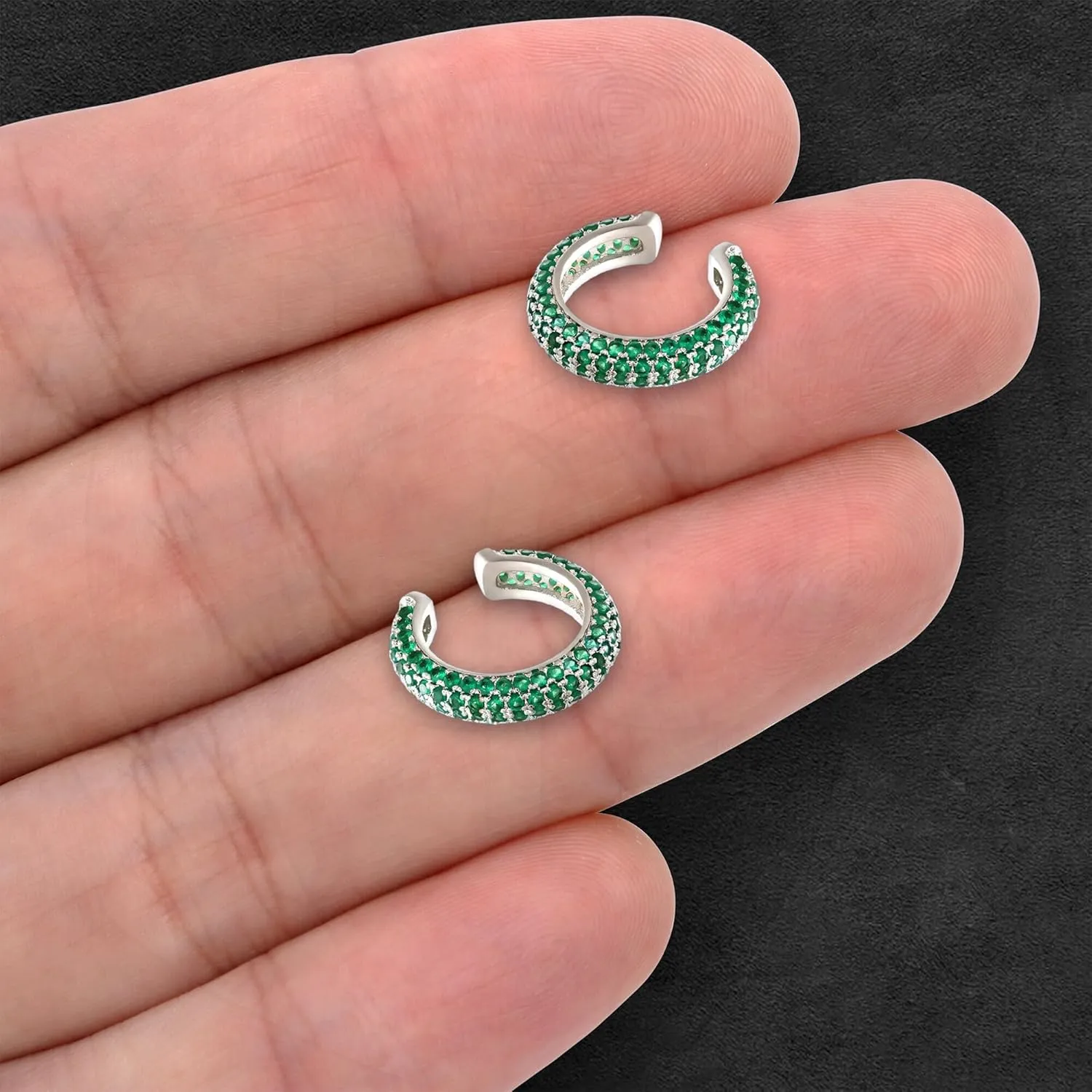Gold Plated Ear Cuff in Thick Style with CZ, Ear Jacket, Fake Piercing Wrap, Cartilage Hoop, Conch Cuff, Non Pierced Clip