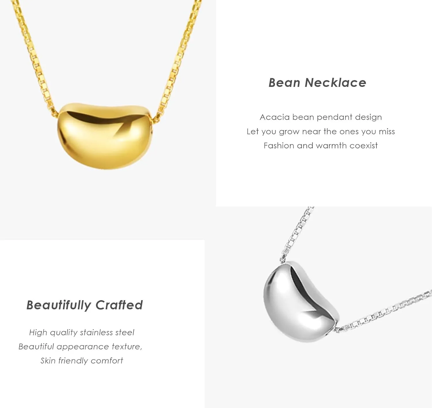 Gold Plated Necklace, Gold Necklace for Women, Dainty Necklace with Simple Pendant