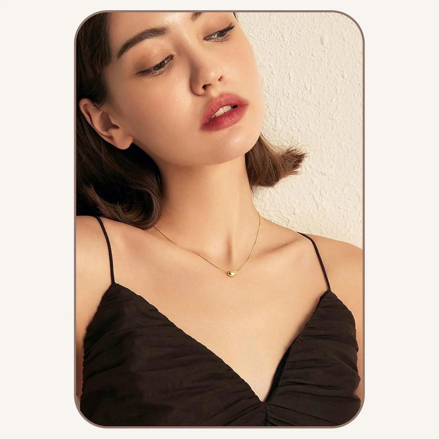 Gold Plated Necklace, Gold Necklace for Women, Dainty Necklace with Simple Pendant