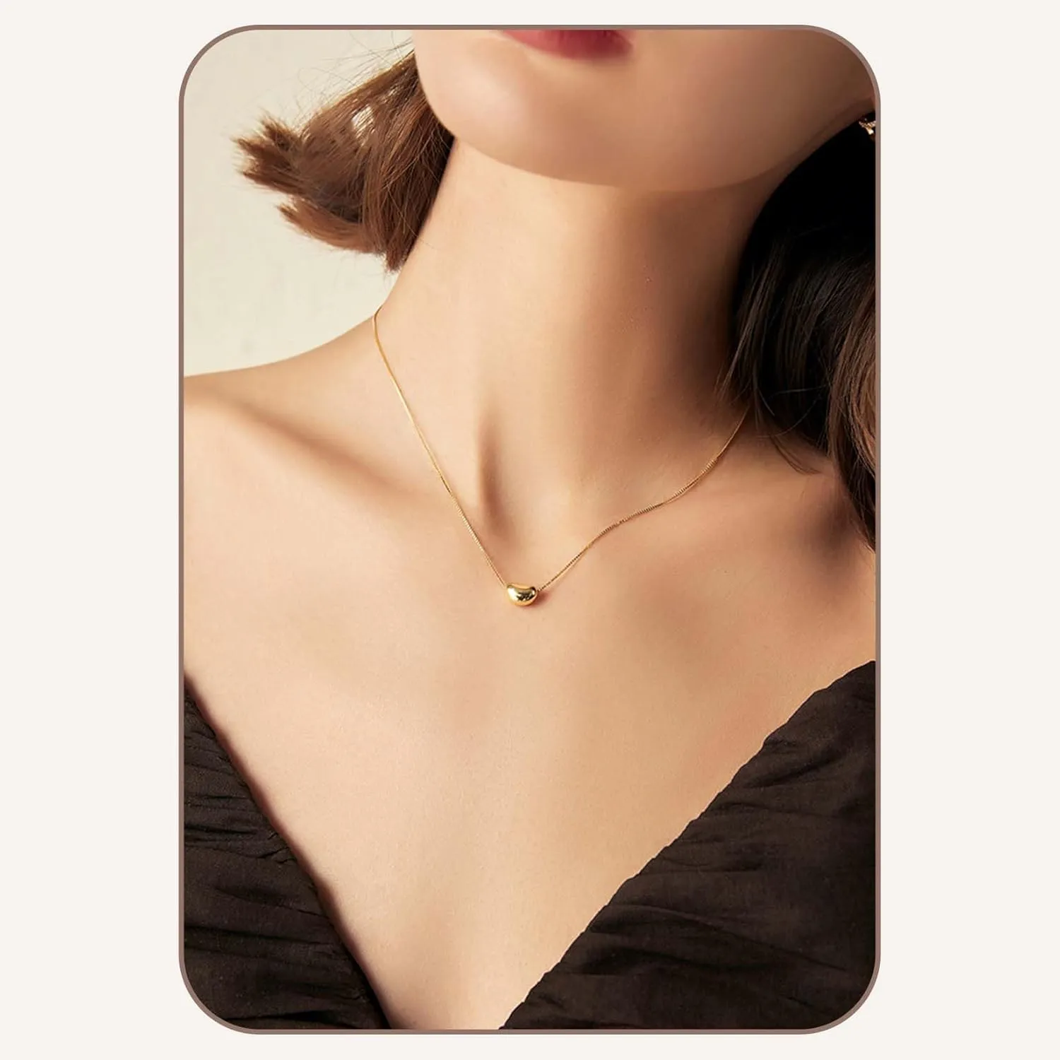 Gold Plated Necklace, Gold Necklace for Women, Dainty Necklace with Simple Pendant